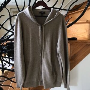 Tasso Elba Men's Zip-Up Hooded Sweater in Taupe
